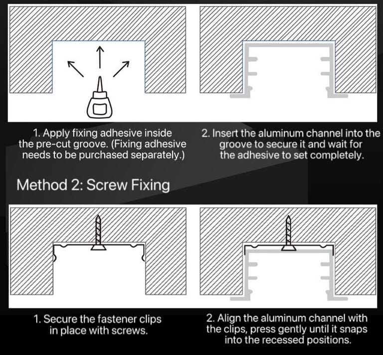 aluminum chnnel installation method