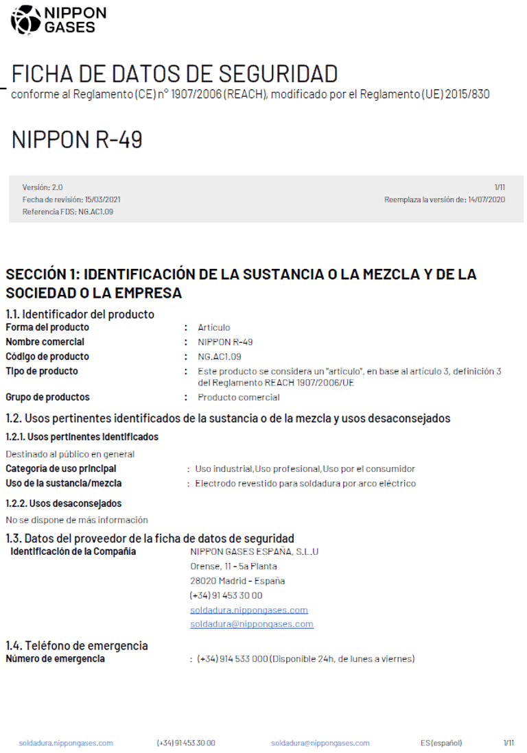 Foto ficha seguridad R-49