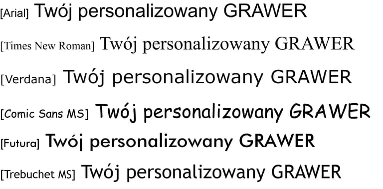dostepne czcionki graweru na brelokach orzech wloski