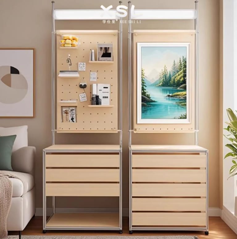 aluminum profile phone accessory display, retail phone case rack, modular retail display shelving, small gadget display unit, shop accessory storage rack