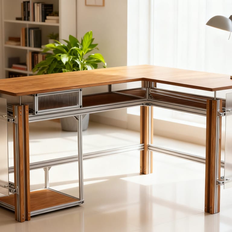 Ocean Edition Solid Wood Desk with Storage: Sleek Home Office Writing Table Ocean Edition Solid Wood Desk with Storage: Sleek Home Office Writing Table