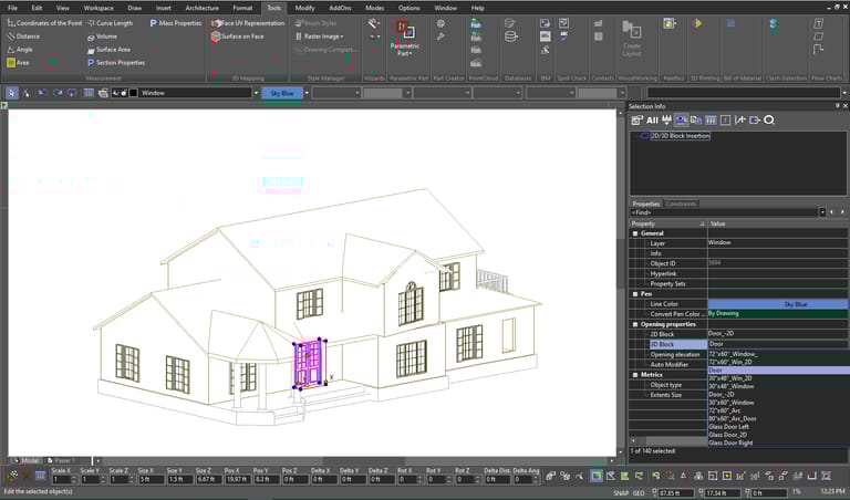 インテリジェント（パラメトリック）建築オブジェクト