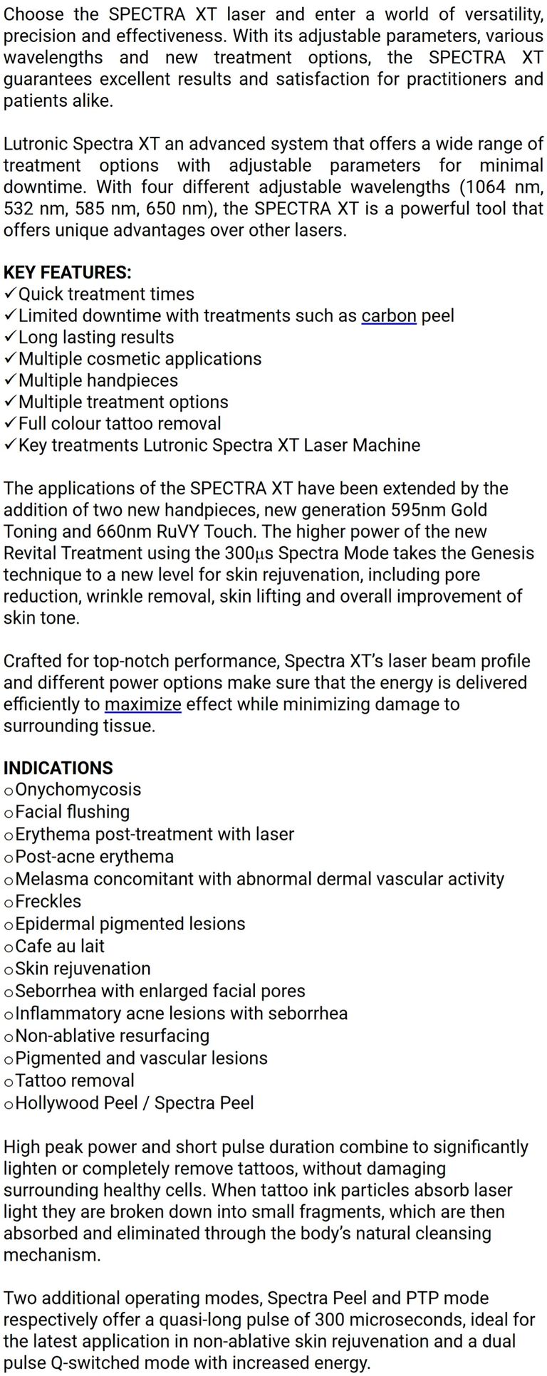Lutronic Spectra XT
