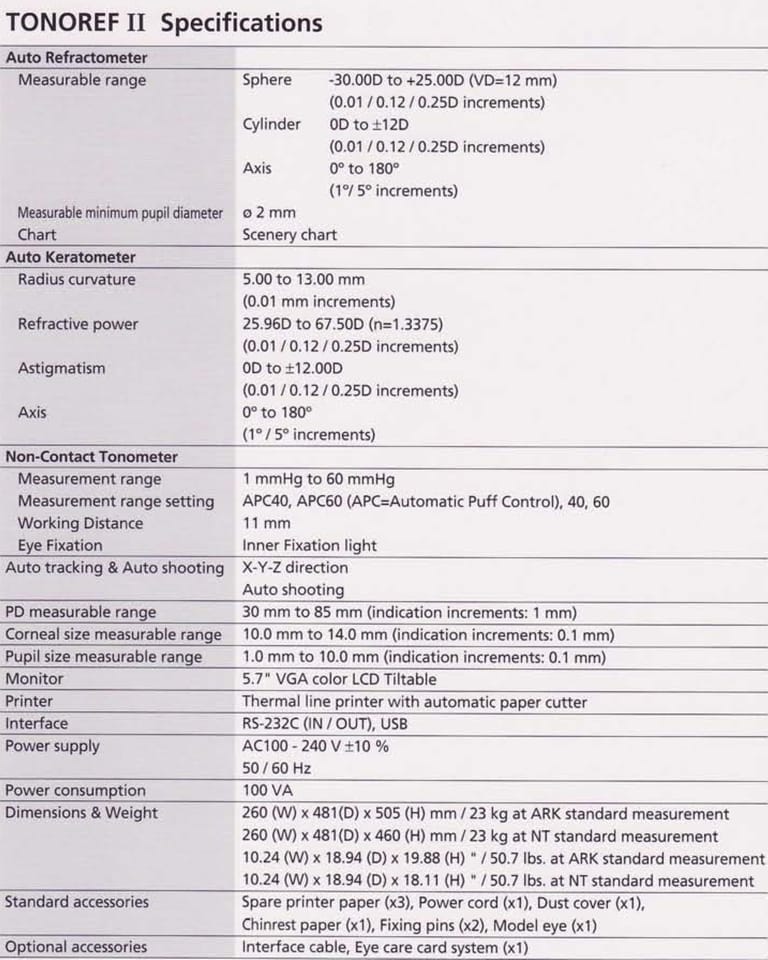 Nidek TONOREF II Autorefractor-Keratometer