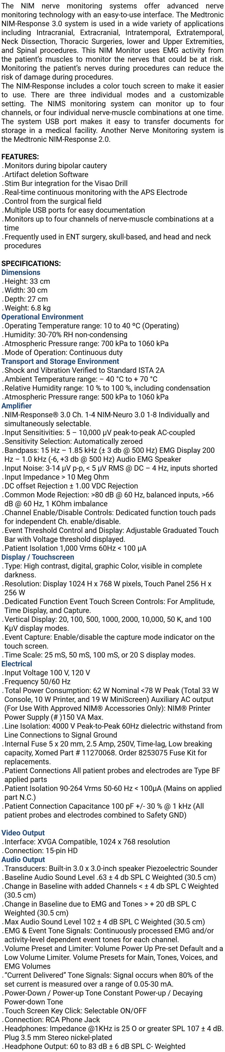 Medtronic NIM Response 3.0