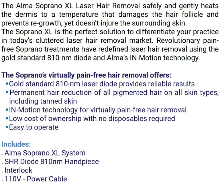 Alma Soprano XL 810 Diode Laser