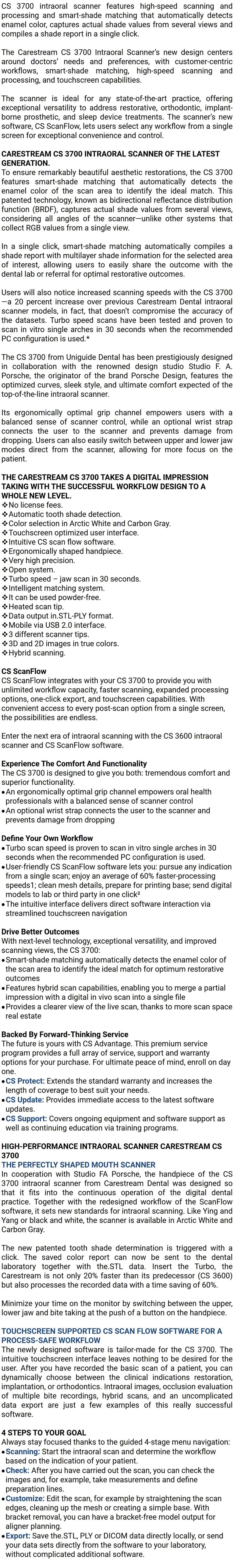 Carestream CS 3700 Carestream CS 3700