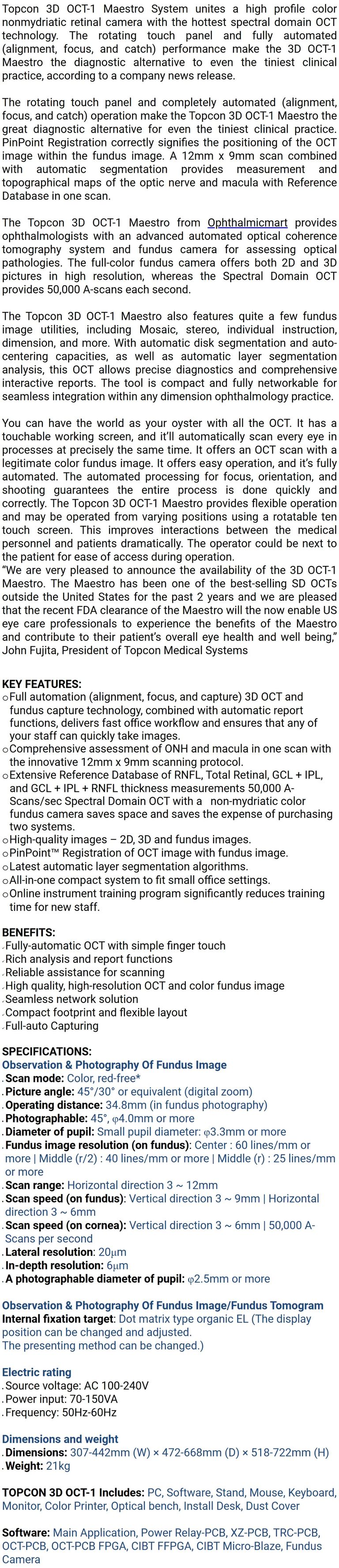 Topcon Maestro OCT-1