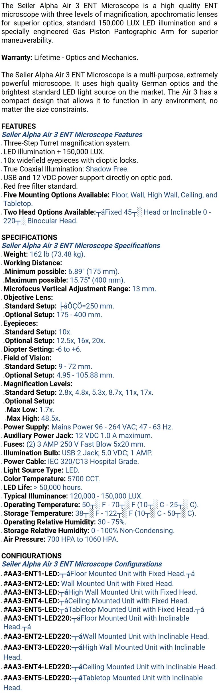 Seiler Alpha Air 3 ENT