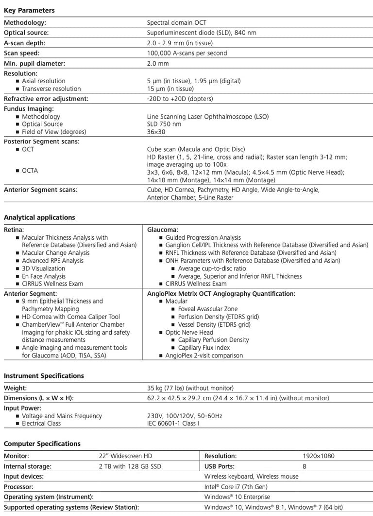 Zeiss Cirrus 6000 OCT System