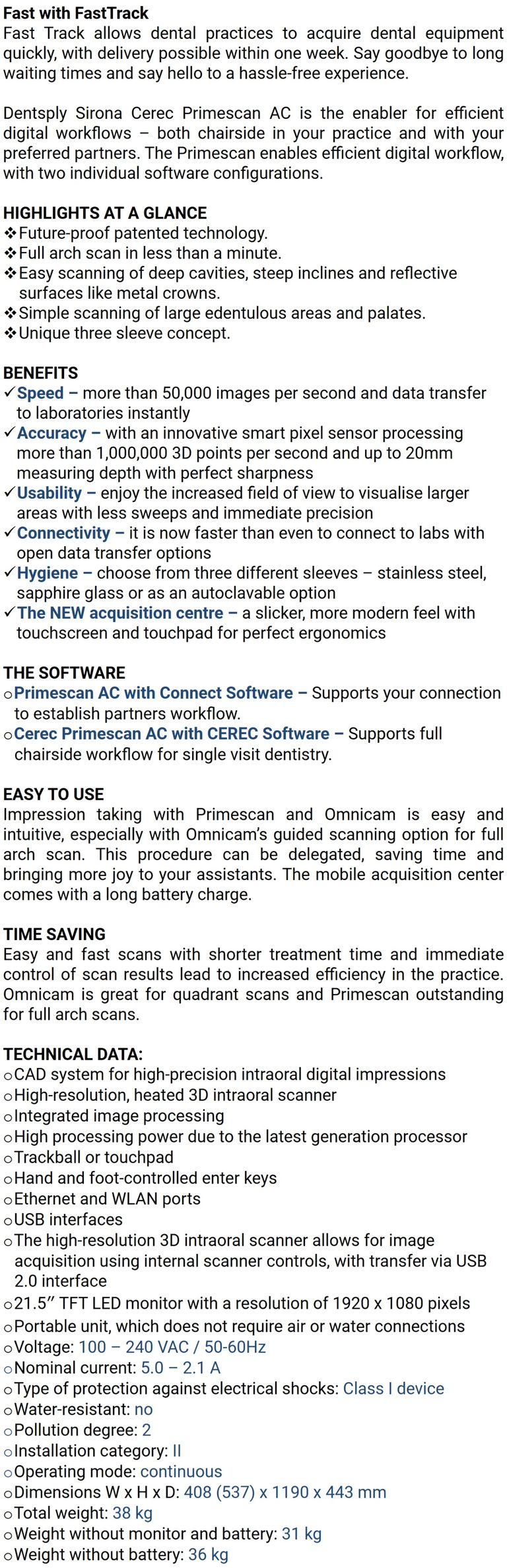 Dentsply Sirona Cerec Primescan AC
