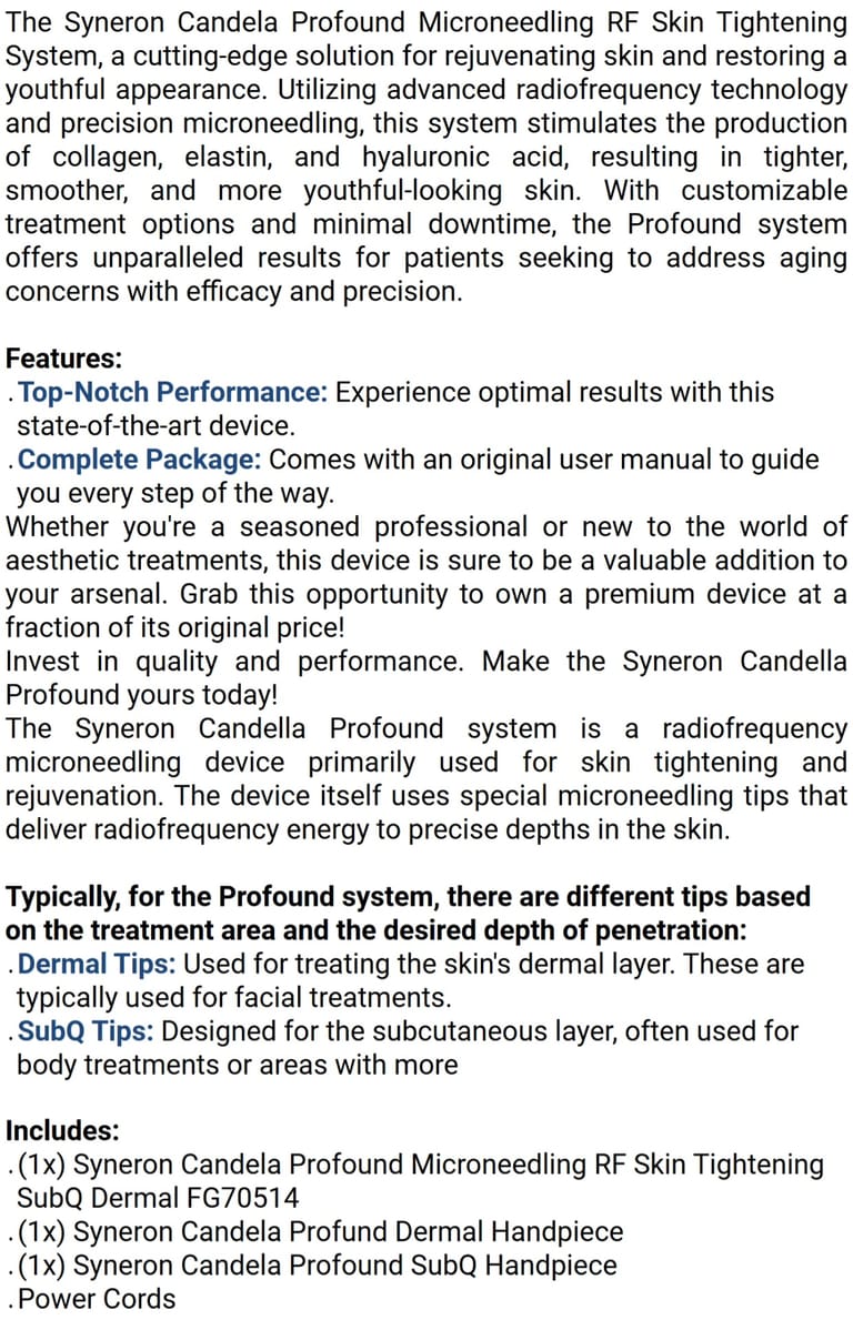 Syneron Candela Profound