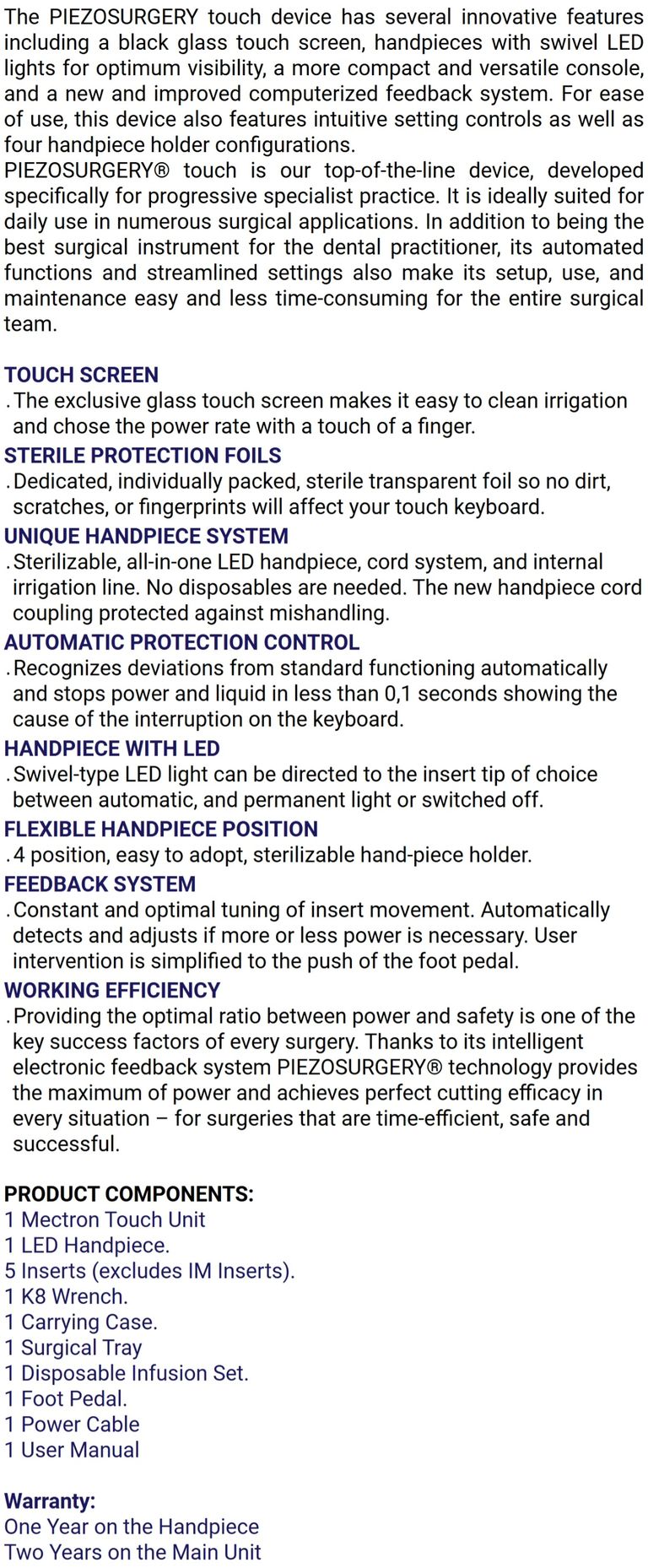 Mectron PiezoSurgery Touch