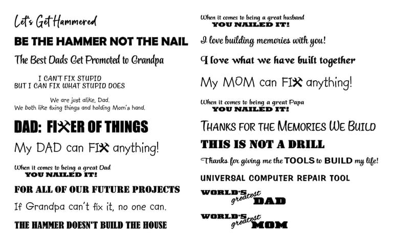 Standard Phrases for Hammers Standard Phrases for Hammers