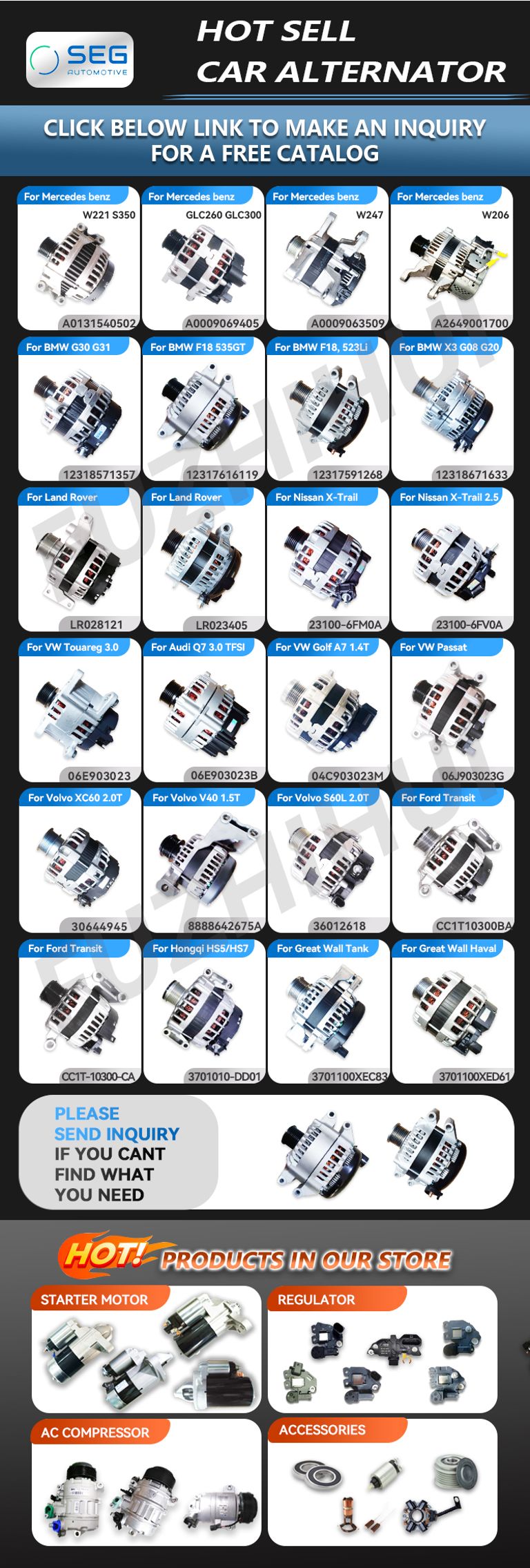 SEG alternator related products
