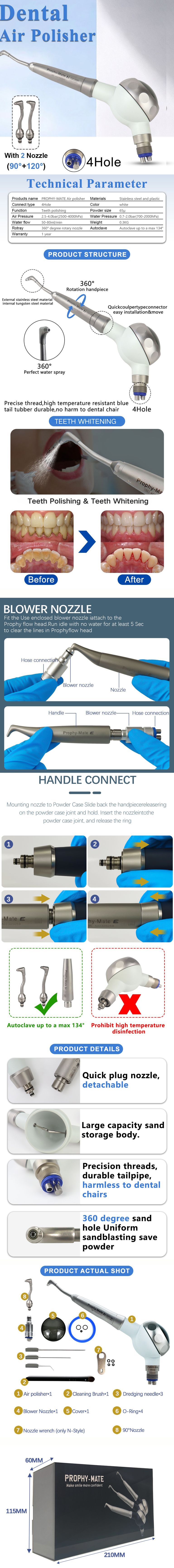INSA PROPHY-MATE N dental air prophy jet 4 holes metal air polisher with detachable autoclavable nozzle for teeth sandblasting cleaning INSA PROPHY-MATE N dental air prophy jet 4 holes metal air polisher with detachable autoclavable nozzle for teeth sandblasting cleaning