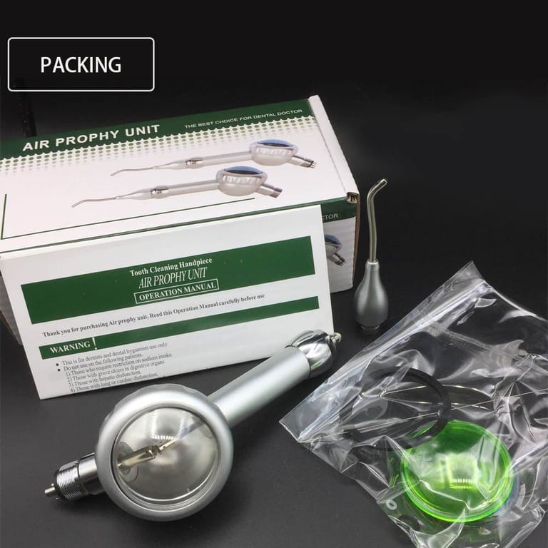 INSA-P02 dental air prophy unit complete package aluminum air polisher handpiece with box, operation manual and spare accessories INSA-P02 dental air prophy unit complete package aluminum air polisher handpiece with box, operation manual and spare accessories