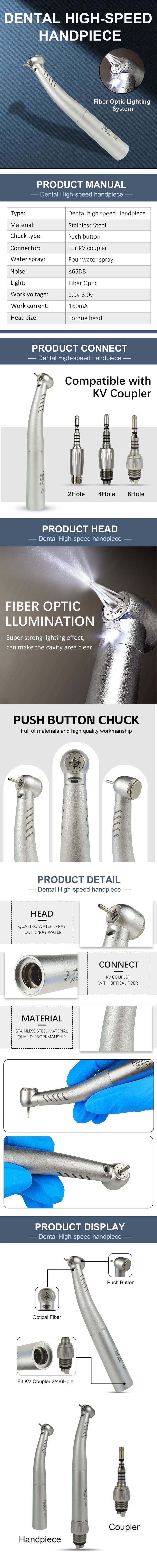 INSADENTAL KV-9000 large torque fiber optic dental high speed handpiece 4 water spray push button turbine handpiece stainless steel matte body compatible with 2/4/6 hole KV quick coupler ceramic bearing fiber optic LED light full detail infographic INSADENTAL KV-9000 large torque fiber optic dental high speed handpiece 4 water spray push button turbine handpiece stainless steel matte body compatible with 2/4/6 hole KV quick coupler ceramic bearing fiber optic LED light full detail infographic