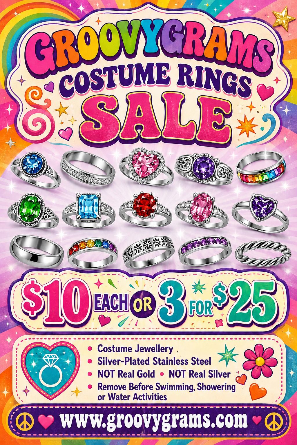 GroovyGrams Costume Rings product image