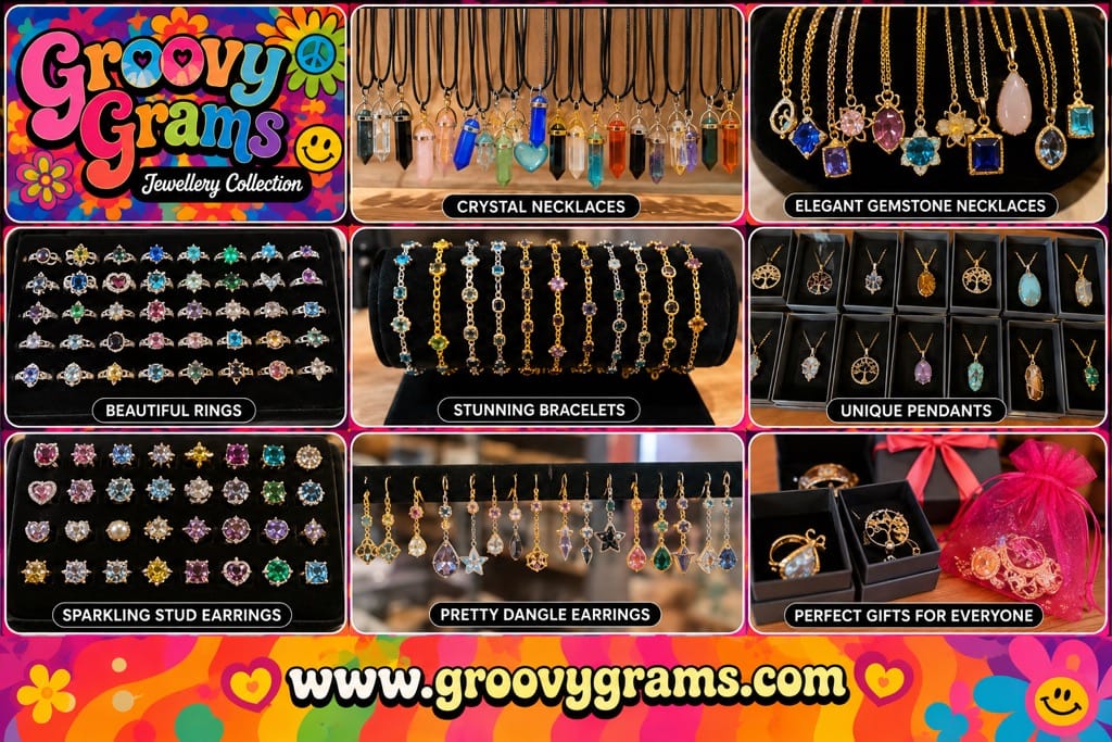 Groovy Grams Jewellery Collection assorted pendants and rope chain product image