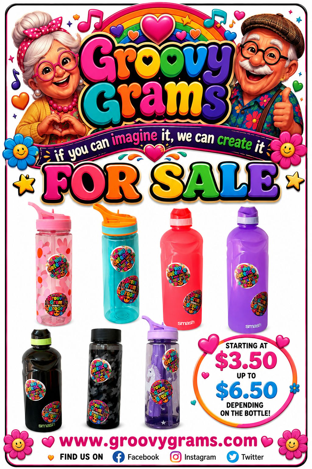 Groovy Grams Water Bottle product image