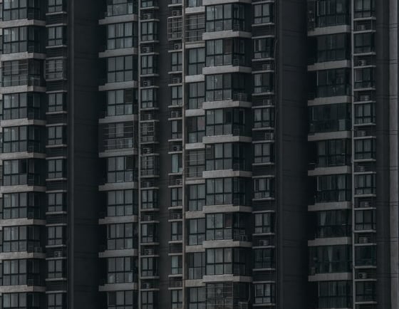 black and white concrete building