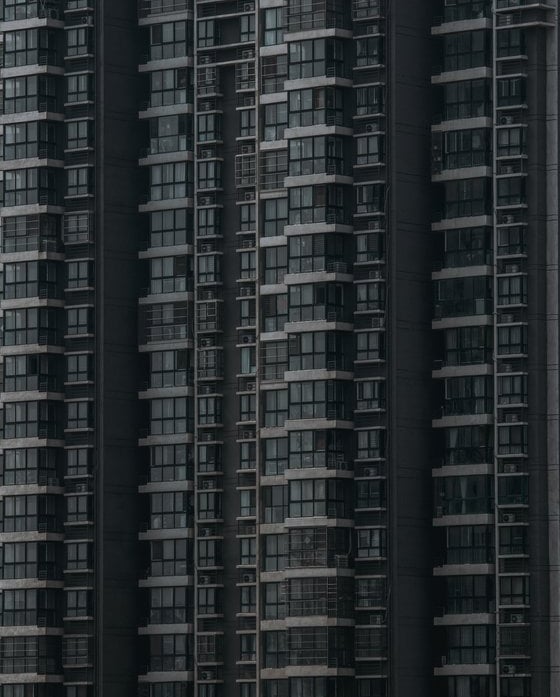 black and white concrete building