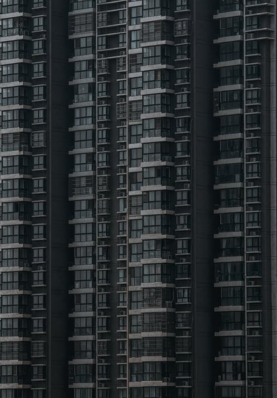 black and white concrete building