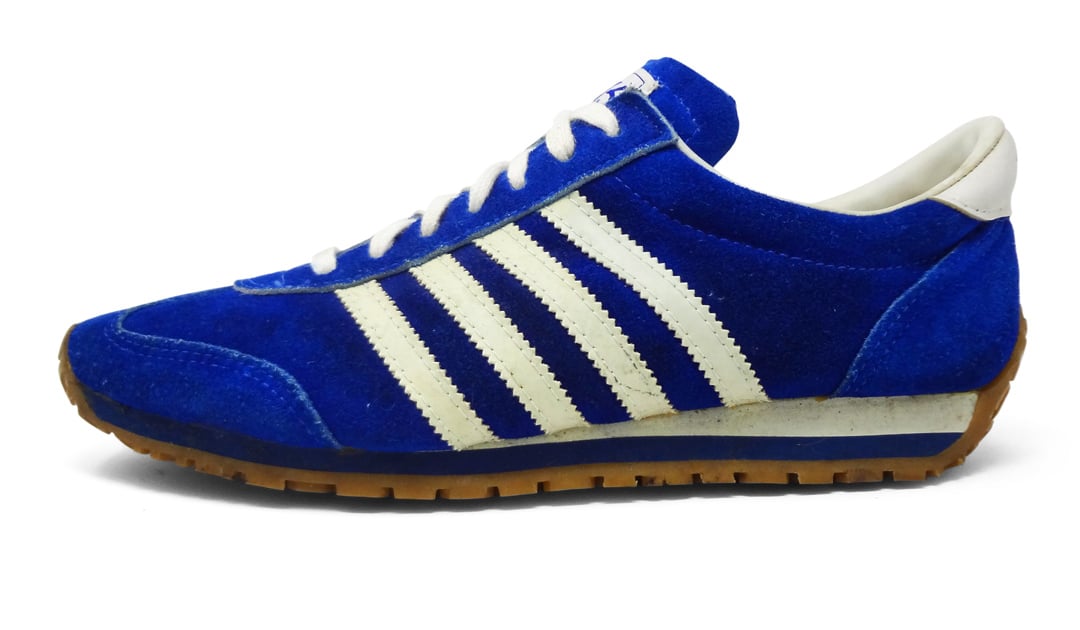 Jets For Speeds 70s 80s Vintage Suede Four Stripe Sneakers Running Shoes Blue and White size 8 Deffest Shop