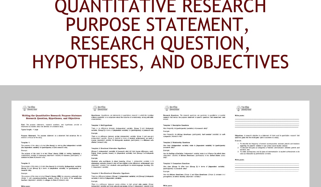 quantitative research purpose statement