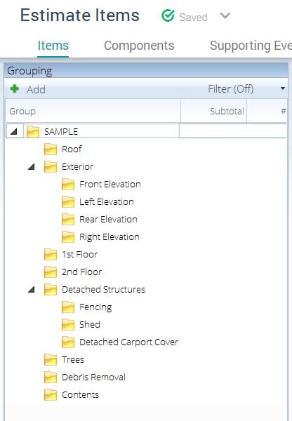 Estimate Tree Template Dwelling