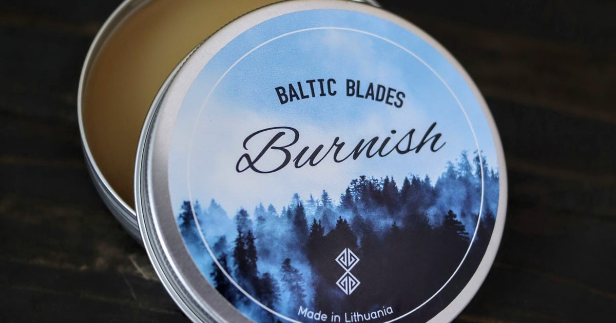 Baltic Blades Burnish Artisanal Blade & Wood Wax  Baltic Blades:  Hand-Finished Knives for Outdoors & Kitchen