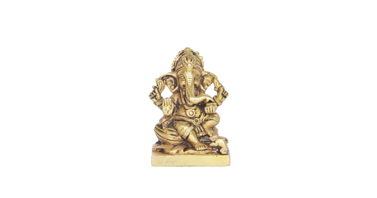 Brass Sitting Ganesha Statue PIG1026 Prajjwal International Brass
