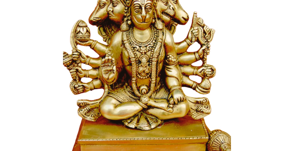 Brass Panchmukhi Hanuman Statue PIH6046 Prajjwal International