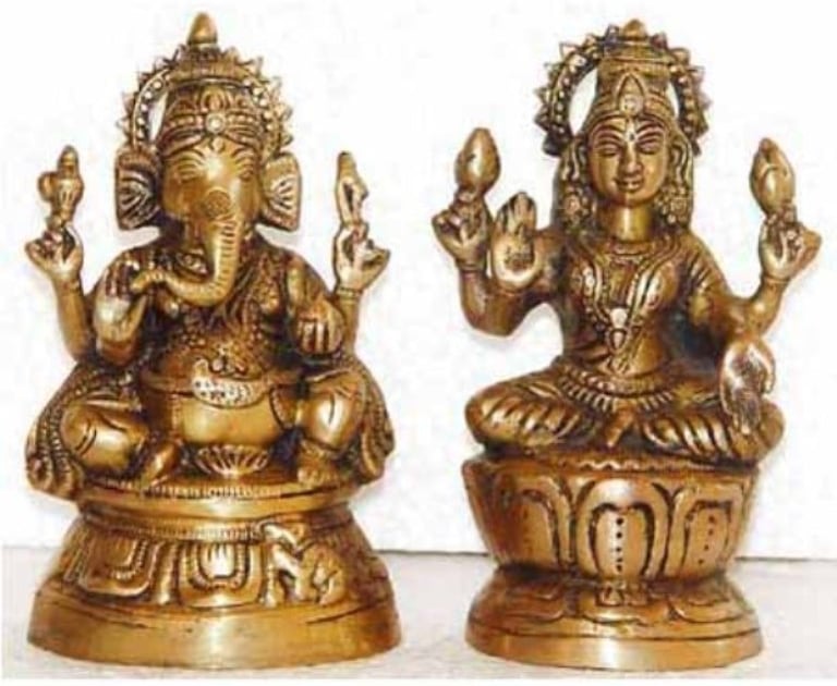 Brass Laxmi Ganesha Sculpture PILG10004 Prajjwal International