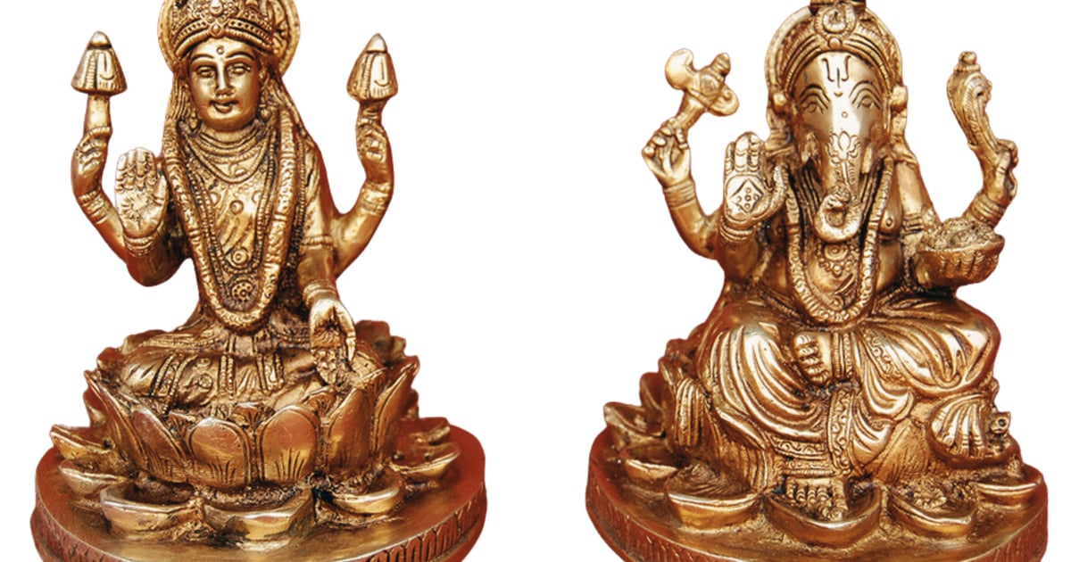 Brass Ganesh Laxmi Statue PILG10016 Prajjwal International Brass