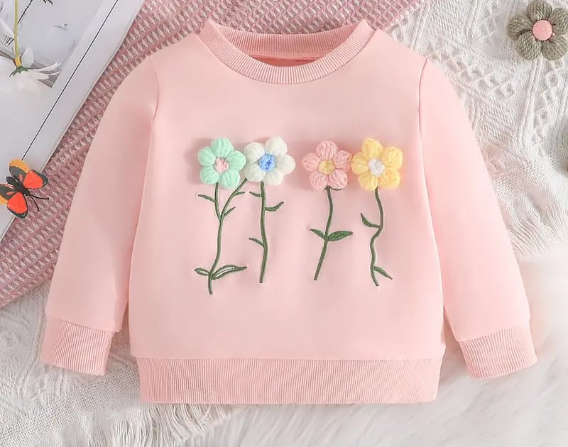 Flower Embroidered Long Sleeve