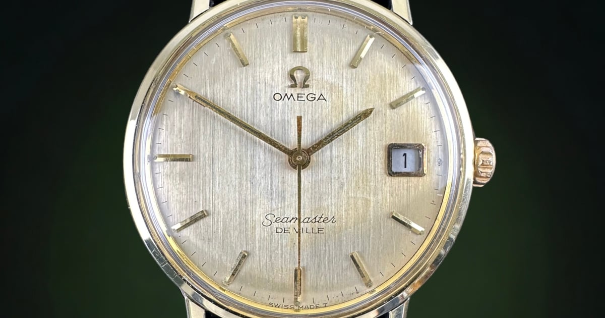 Vintage Omega Seamaster De Ville Linen dial 14k Gold Bezel 136.020 ...