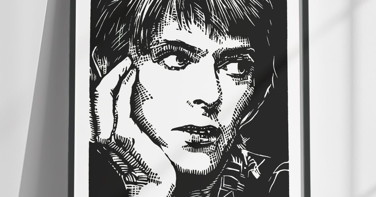 Ziggy' David Bowie A1 Digital Poster Print | MJB Linoart