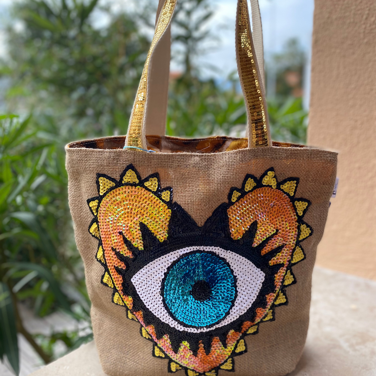 Tote bag toile de jute clearance