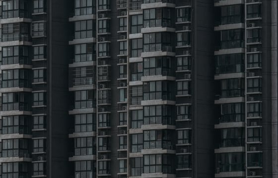 black and white concrete building