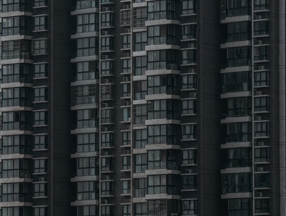 black and white concrete building