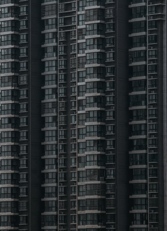 black and white concrete building