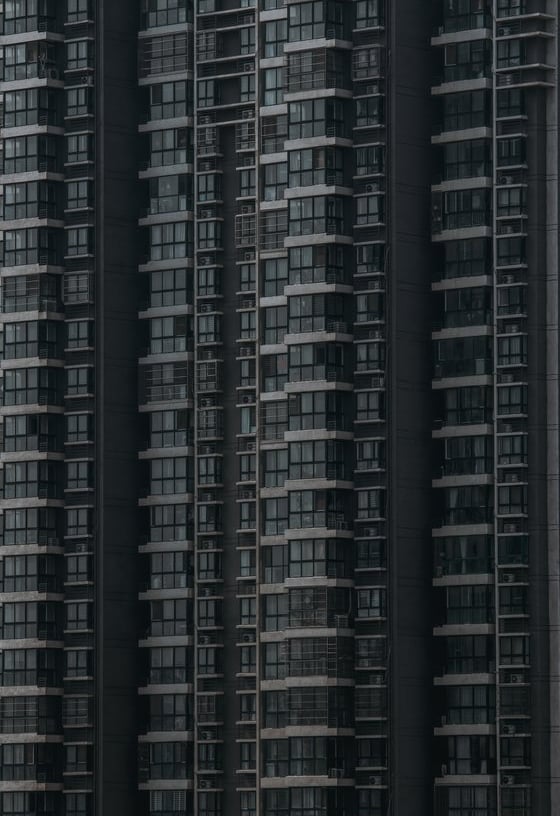 black and white concrete building