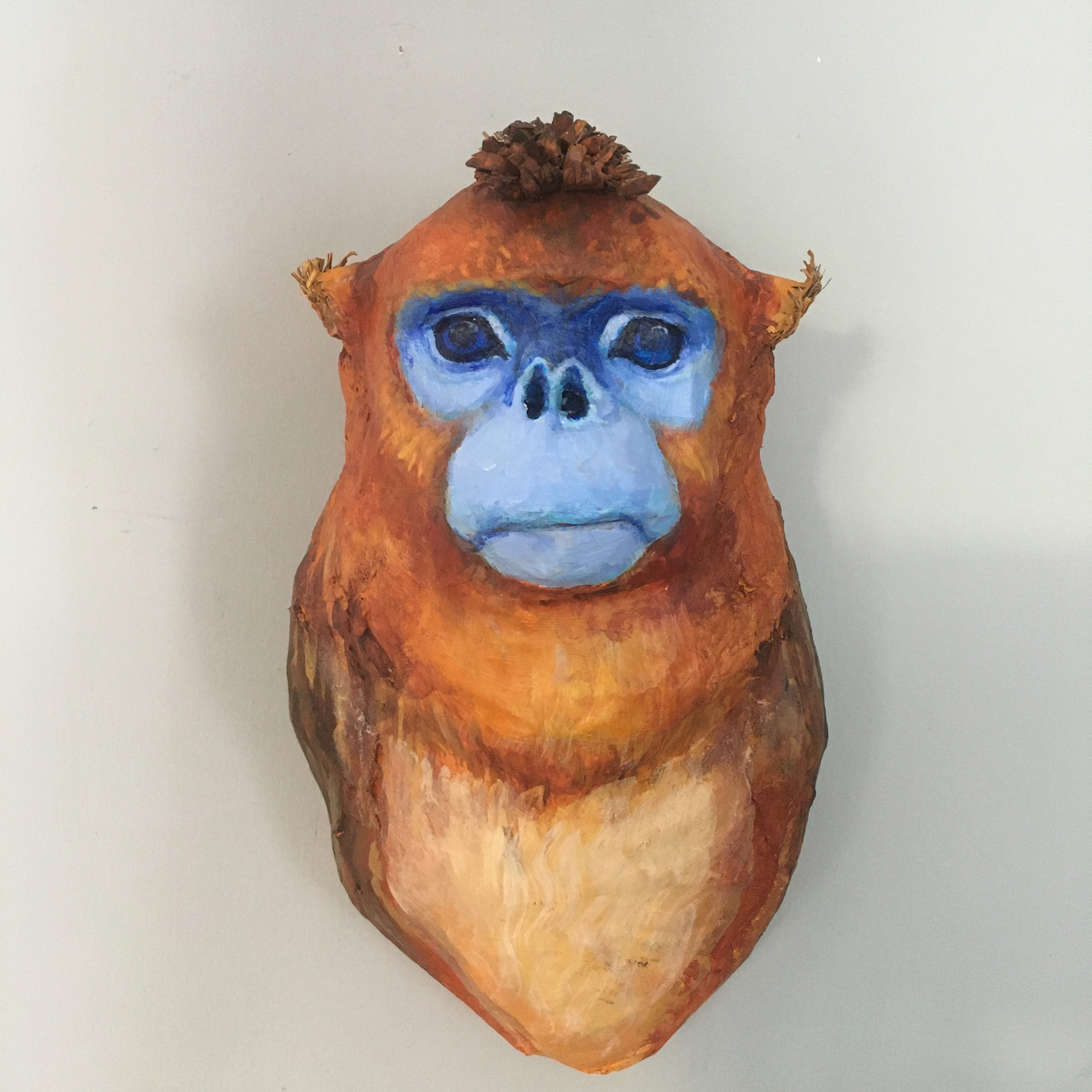 Paper Mache Animal Heads Made from Recycled Materials