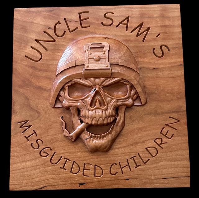 米軍　木製プレート Marine Corps & USA | Leatherneck Wood Carver