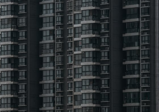 black and white concrete building