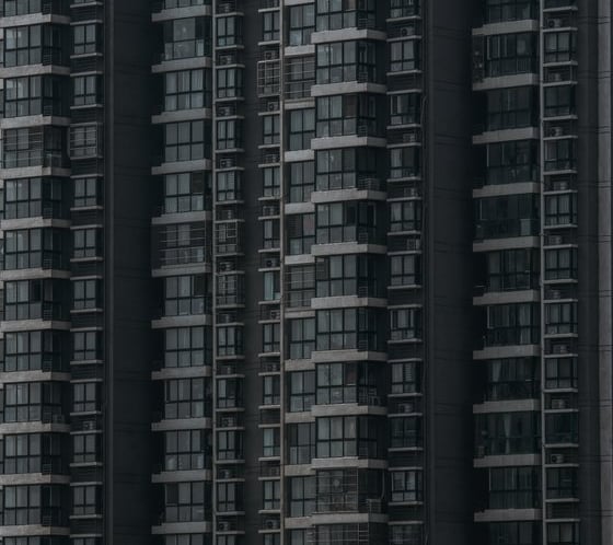 black and white concrete building