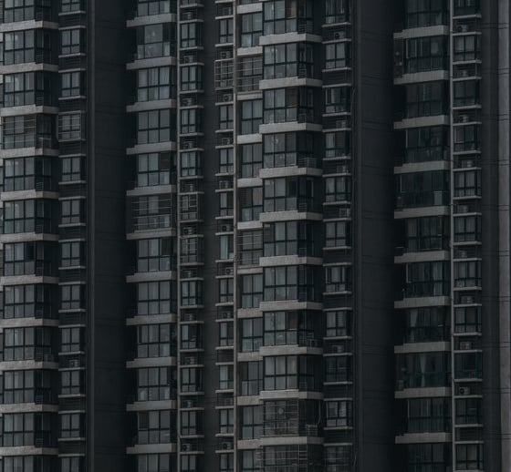 black and white concrete building