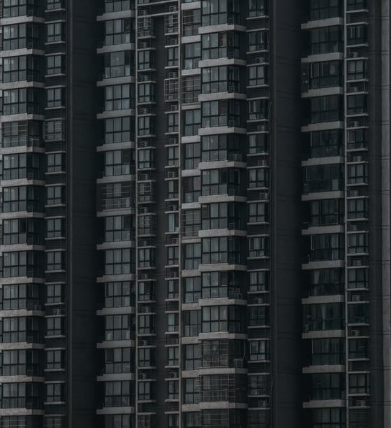 black and white concrete building